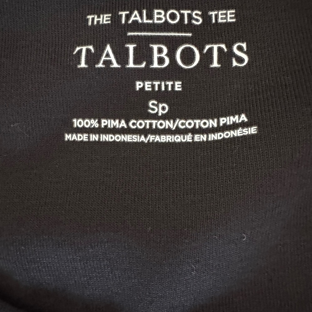 Talbots Pima cotton Black Tee scoop neck top - Picture 3 of 4